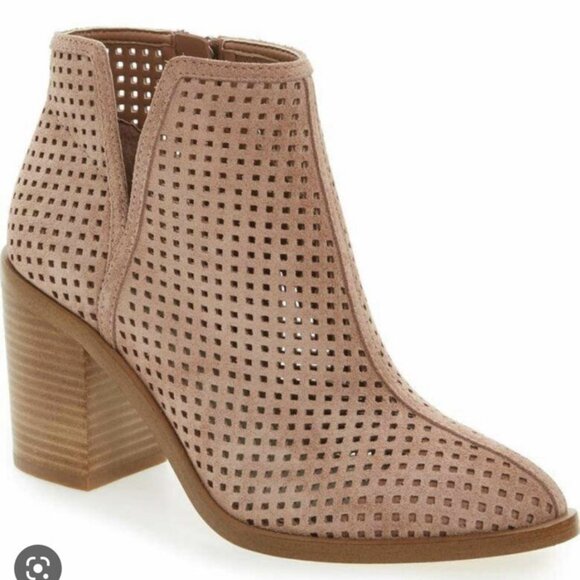 1state Larocka Perforated Leather Western Boot Blush Pink (sz 8) - Picture 2 of 3